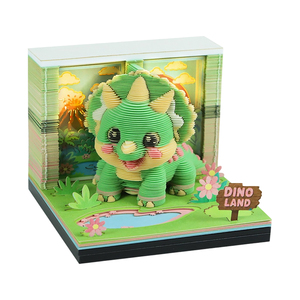Bloc-notes 3D Triceratops, calendrier de bureau, bloc-notes <span class=keywords><strong>dinosaure</strong></span>, décoration, papeterie animale mignonne, cadeau d'anniversaire personnalisé de luxe pour garçons - Product Image 1