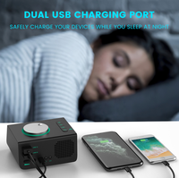 Digitale wekker met FM-radio, BT-speaker, dubbele USB-oplaadpoorten, temperatuurdetectie, snooze-functie, geschikt voor hotelkamers
