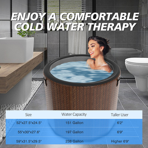 Bañera de Hielo Inflable para Todo Clima Marca <span class=keywords><strong>ABY</strong></span>, Enfriador de Alto Rendimiento Opcional, PVC con Tecnología Drop Stitch, para Recuperación Corporal, Uso en Exteriores - Product Image 3
