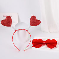 Serre-têtes en forme de cœur et lunettes de soleil en forme de cœur pour la Saint-Valentin, Halloween, les mariages, les anniversaires, les fêtes, accessoires de costume