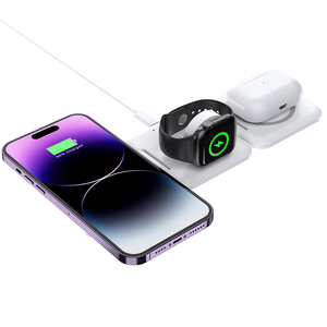 Bộ sạc không dây từ tính di động 3 trong 1 Trạm Sạc nhanh 15W cho AirPods Apple Watch 8 iPhone 14 - Product Image 4