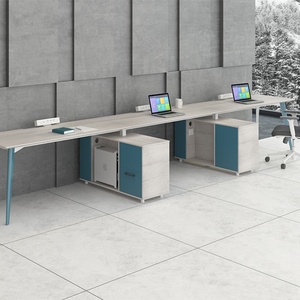 Luxury Modern 6-Person Office Desks Durable Wooden Modular Workstation with Drawer Staff <b>Table</b> - Product Image 4