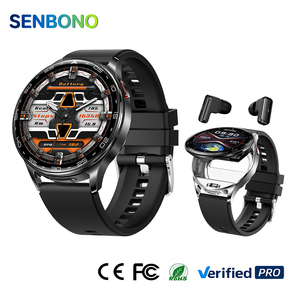 Montre connectée SENBONO T97 pour homme avec écouteurs intégrés, appels sans fil, musique HiFi, modes multisports, suivi de la santé, montre quotidienne pour homme - Product Image 1