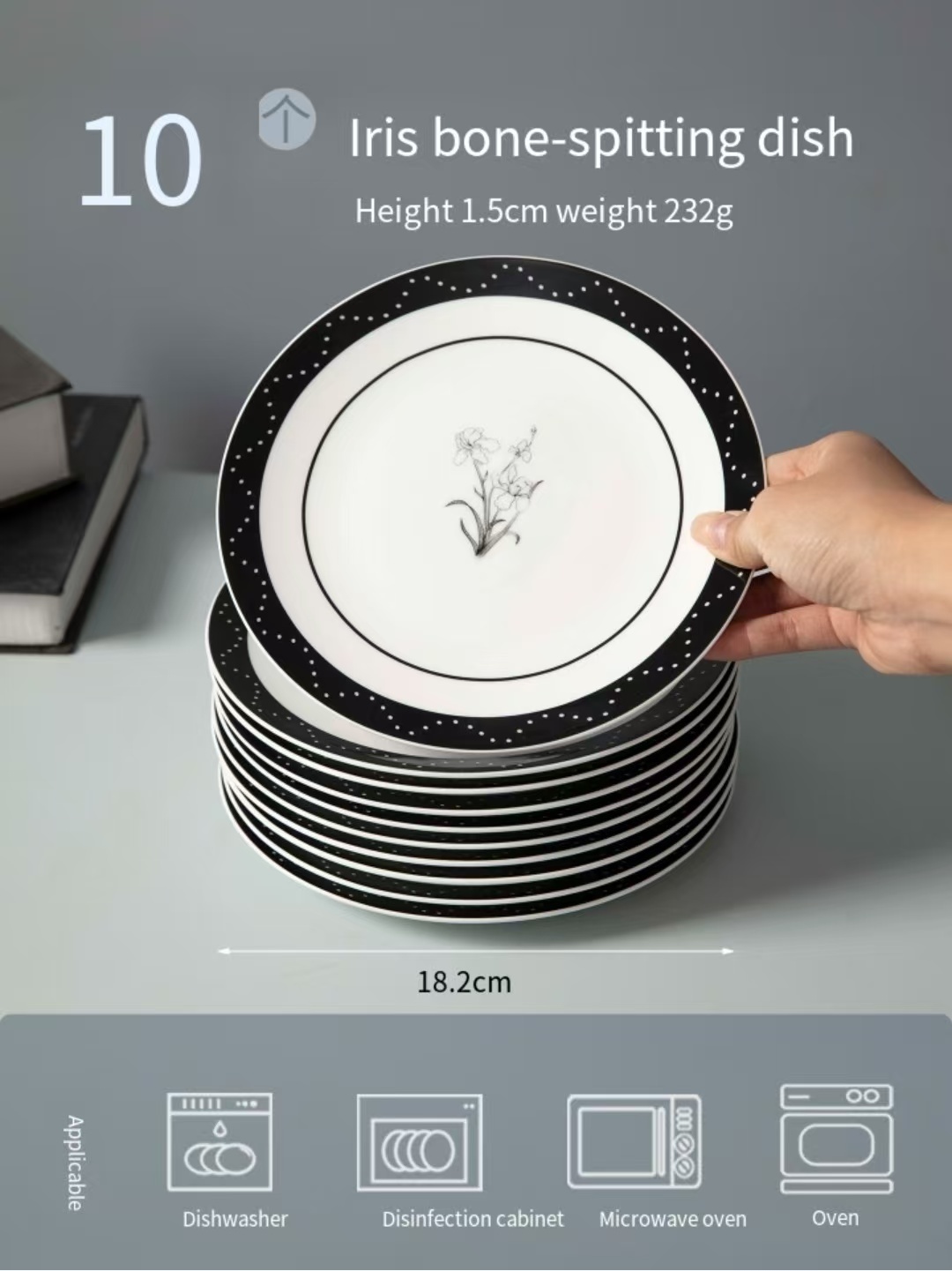 Une assiette fleur d'iris noire