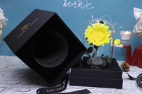 ACTIVELOVE2026 Tournesol Préservé sous Cloche en Verre, Décoration LED Longue Durée (3-5 Ans) pour Anniversaire, Fête des Mères, Saint-Valentin