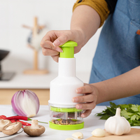 SMILE MOM Mini Handmatige Multifunctionele Groentehakker Plastic Snijder Chili Knoflook Ui Snijder Bloemenpers Kruimelaar