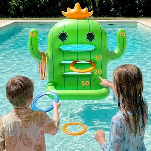 <b>Inflatable</b> Cactus Ring Toss <b>Game</b> with Scoring Holes for Pool & Indoor Outdoor Play - Product Image 1