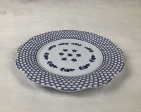 Assiettes en plastique Floral Spring Garden Grand plateau de service festonné Bol Vaisselle en mélamine avec bord ondulé