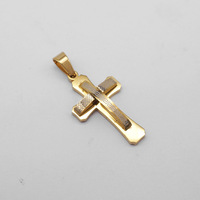 Liontin Salib Kristen Anti Air Anti Karat Lapis Emas 18K Bahan Stainless Steel Perhiasan Fashion Berkualitas Tinggi