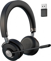 Casque sans fil de luxe avec annulation active du bruit (ANC) pour des appels clairs, microphone à réduction de bruit pour centre d'appels, bureau