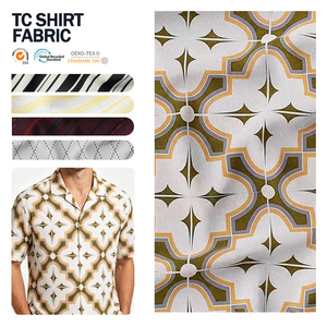 Tissu sergé à carreaux imprimé sur mesure de haute qualité 65/35 TC pour chemise homme à manches longues - Product Image 1