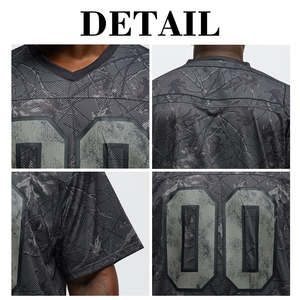 Camiseta Deportiva KingSen para Hombre, Estilo Vintage, Camuflaje, Malla, Oversize, Estampado Desgastado, Cuello en V, Manga Corta, Ropa Casual - Product Image 6