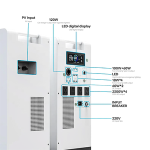 Портативная система хранения энергии для дома 5 кВт 5 кВтч литиевая батарея BMS защита все в одном класс 10 кВтч для наружного использования гибридная сетка - Product Image 2