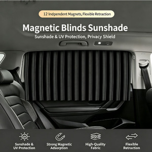 Pare-soleil de <span class=keywords><strong>voiture</strong></span>, stores de fenêtre pour véhicules, 12 aimants indépendants, rideaux occultants pour la confidentialité, style minimaliste, motif uni - Product Image 1