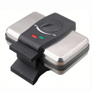 Gaufrier électrique antiadhésif 2 tranches pour gaufres belges 1000W avec protection contre la surchauffe et voyant lumineux - Product Image 2