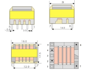 Taidacent điện áp cao Micro biến áp tần số cao AC máy biến áp 15KV 9kv 50W cuộn dây đánh lửa Tăng máy biến áp - Product Image 6