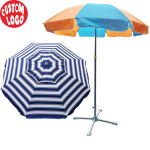 Sombrilla plegable portátil para exteriores, sombrilla de playa con Base de tornillo de 8 pies, 10 pies, promoción al por mayor - Product Image 6