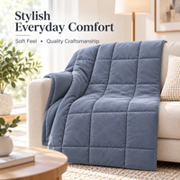 Couverture lestée personnalisée en polyester doux au toucher, à points uniformes, apaisante et sensorielle pour un sommeil profond, idéale pour la literie.