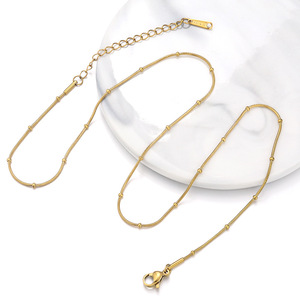 Collar de Cadena de Serpiente de 0.9 mm de Grosor y 405 cm de Largo con Cierre de Bola de Acero Dorado para Uso Diario - Product Image 3
