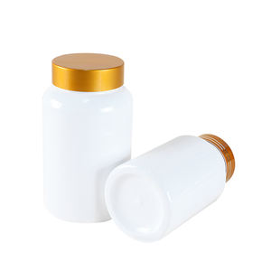 Envase de vitamina PET opaco personalizado 3,4 oz-17oz blanco brillante 34,5mm boca ancha electrochapado aprobado por la FDA para tabletas de calcio - Product Image 5