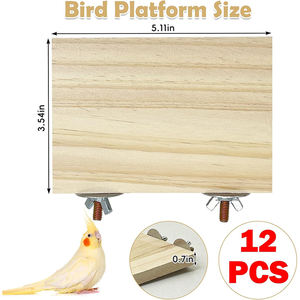Houten Vogel Kooi Platform Platte Vogels Baars Stand Rechthoek Papegaai Zitstok Voor Vogel Paw Slijpen Valkparkiet Kooi Accessoires - Product Image 6