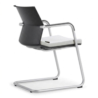 Chaise de bureau ergonomique à dossier moderne en plastique et métal pour la formation et les réunions, idéale pour le bureau à domicile ou l'atelier