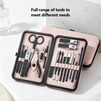 Kit de Manucure Professionnel Personnalisé 18 Pièces en Gros – Trousse de Soins des Ongles et Pédicure en Acier Inoxydable pour Femme