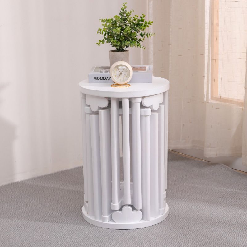 White six-in-one imported rubberwood, stackable