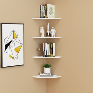 Corner Wall <b>Shelf</b> Multi Layer Storage Polygon Shape Panel Material Wall Mounted Type For Kitchen <b>Bedroom</b> Living Room Neatening - Product Image 1