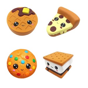 Pu Slow <b>Rebound</b> Sandwich Cookie Pizza Waffle Squishy Anti-Stress Sensory Fidget Toy Bread Simulation Food Model QF Unisex - Product Image 1