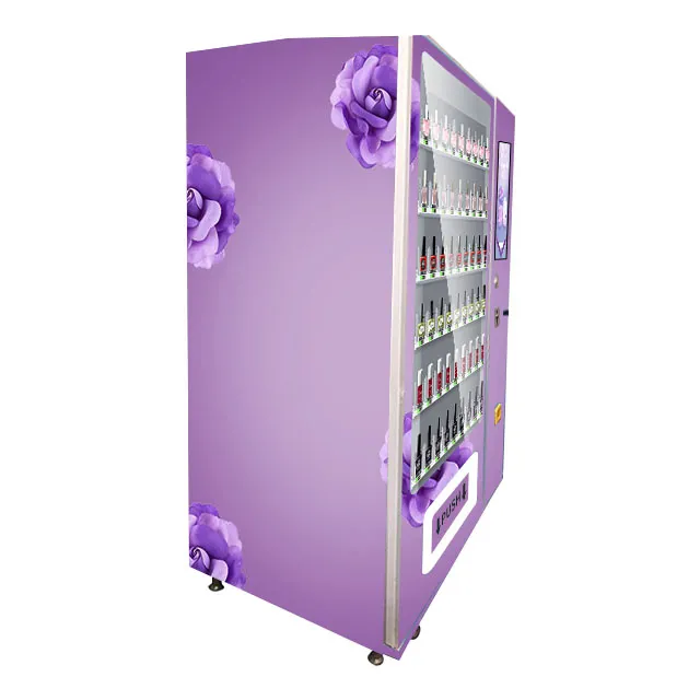 24 hours unattended led light cosmetics hair bundles extension vending machine for cosmetics perfume hair with card reader