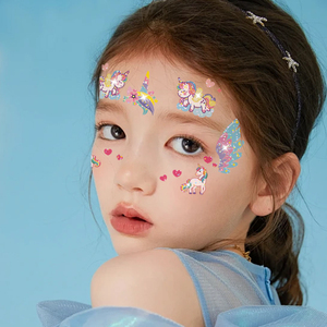 <b>Glitter</b> Face Tattoo Stickers Mixed Freckle Designs Temporary Body Tattoo Waterproof Party Makeup Decoration for Kids Girls - Product Image 2