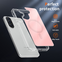Coque de téléphone transparente magnétique anti-jaunissement Samsung Galaxy A57 A37 A07 A17 A37, résistante aux chocs, fine, durable, protection de l'appareil photo