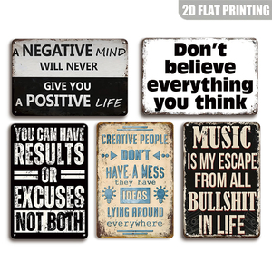 Plaque en métal avec citation inspirante, slogan de motivation pour une vie positive, décoration murale rustique pour la maison, le bureau, le bar, la chambre à coucher - Product Image 1