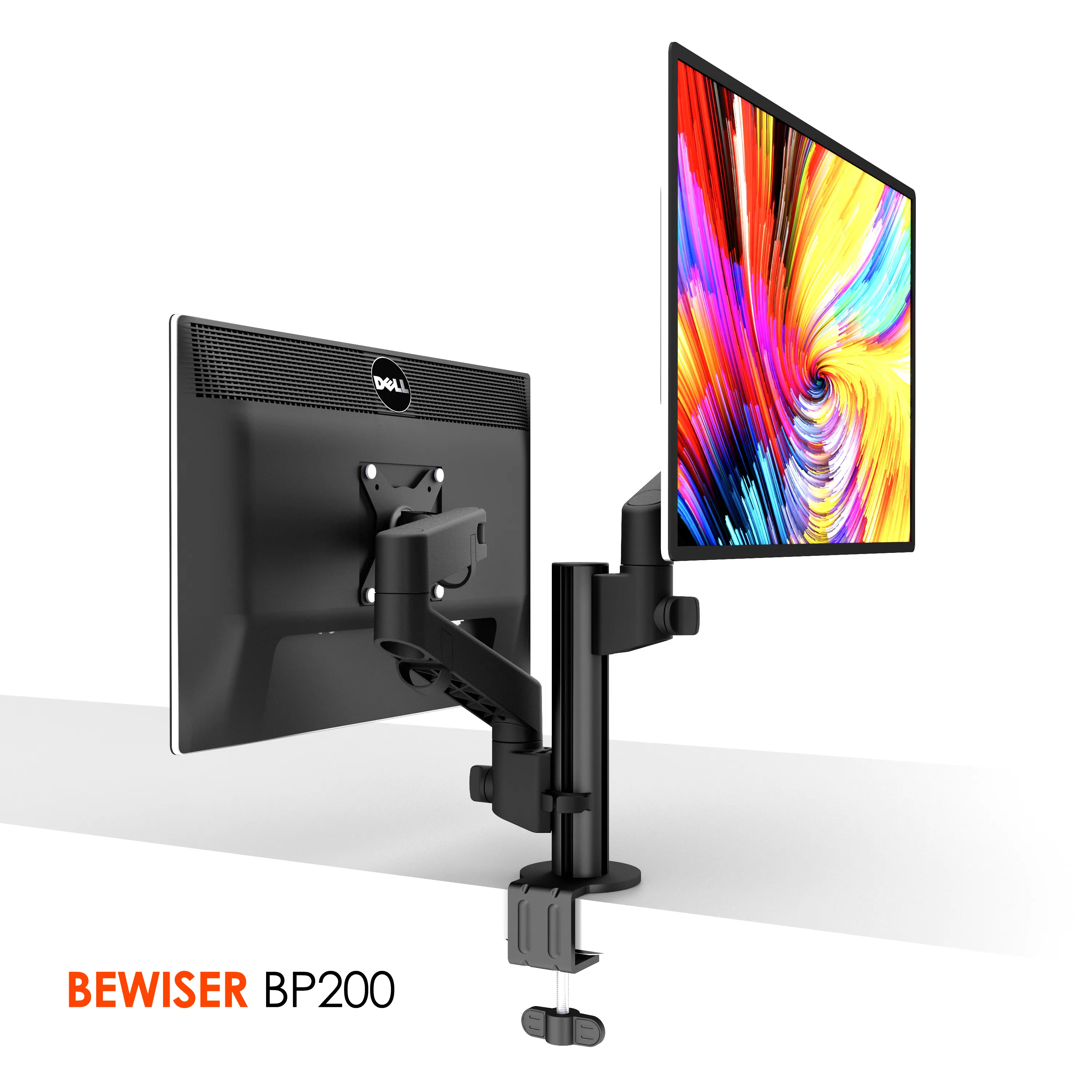 Dual arm Dual lcd desktop vesa monitor stand Pole mounting arm  BEWISER BP200