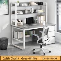 Escritorio Moderno y Sencillo de Madera con Cajón de Hierro Ajustable para Computadora, Mueble Duradero para Oficina en Casa para Espacios Pequeños, Uso Mayorista