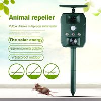 Répulsif Solaire Ultrasonique Haute Efficacité à Fréquence Variable Contre les Serpents, en ABS Écologique, Batteries Solaires Incluses