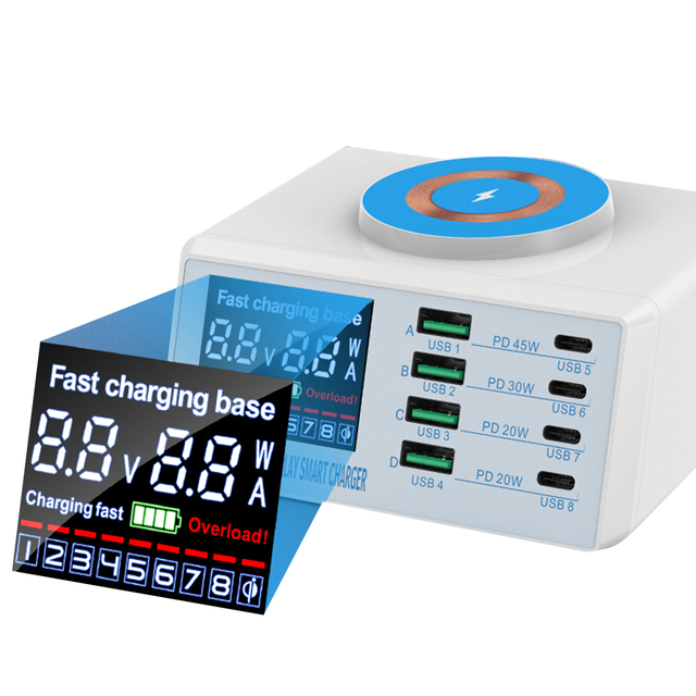 USB Charging Station Quick Charge QC 3.0 USB + PD Charger 45W for Laptop Tablet for iPhone 11 12 13 14 Pro Max for Samsung for X
