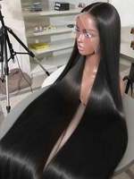 Perruque de 40 pouces, 13x6, sans colle, avec dentelle frontale HD, cheveux indiens bruts, longs et lisses, 100% cheveux humains bruts non traités