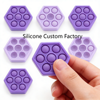 Juguete Sensorial de Silicona Hexagonal, Juguete Antiestrés de Silicona Portátil con Burbujas para Presionar, Juguete Reutilizable para Aliviar el Estrés con la Punta de los Dedos