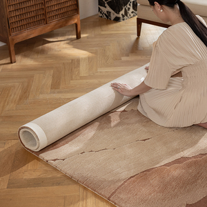 Tappeto marrone caldo con trapuntato a mano in lana personalizzato per casa di lusso in seta di bambù fatto a mano tappeto elegante per soggiorno, <span class=keywords><strong>Area</strong></span> Lounge - Product Image 4