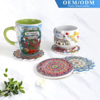 Sous-verres en céramique personnalisés imprimés par sublimation, écologiques, antidérapants avec dos en liège, design moderne, vente en gros