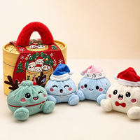 Poupée en peluche colorée de Noël, anti-stress à presser, avec expressions faciales, jouet décoratif mignon, rembourrée en coton PP, boîte surprise cadeau