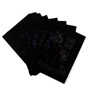 Papier à gratter arc-en-ciel noir personnalisé A4 DIY Set d'art Papier à gratter magique 100pcs - Product Image 5