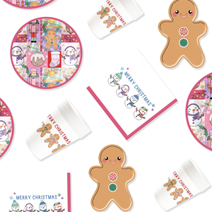 DAMAI New Gingerbread Man Paper Plate Themed Disposable Paper Plates and Cups for Christmas Party Supply - Product Image 2