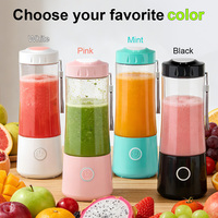 Draagbare zelfreinigende elektrische blender 6 roestvrijstalen messen Mini-sapcentrifuge USB oplaadbaar 400 ml waterdicht buiten auto RV