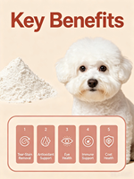 Poudre anti-taches de larmes OEM sous marque privée pour chiens, suppléments pour chiens, soins de santé pour animaux, santé oculaire, lutéine, vente en gros usine