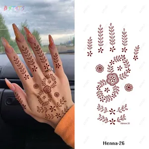40 Types Of Maroon Henna Tattoo Sticker Indian Style Lace Pattern Red Tattoos Sexy Brown Mandala Temporary Henna Tattoo