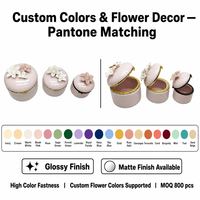 Boîtes à bijoux portables modernes en céramique rose en forme de cœur avec motif floral, boîte à bijoux en porcelaine avec couvercle, boîtes cadeaux faites à la main