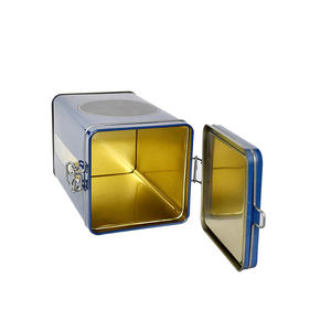 Vente chaude Rectangle Boîte En Métal Avec Serrure Et Fenêtre Snack Emballage Alimentaire pour Thé Cookie Chocolat Numéro De Modèle Peut - Product Image 6